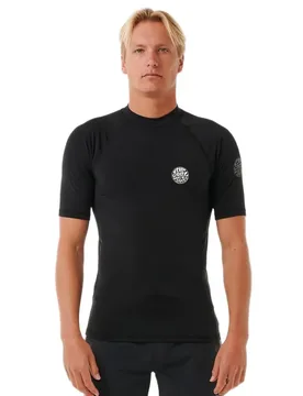 Rash Guard Manches Courtes Icons Upf Brushed Black 2XL - Rip curl - FashionsVida