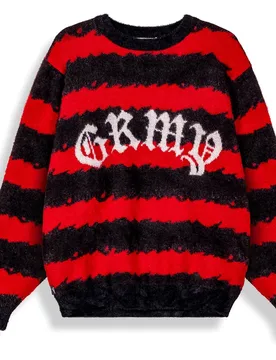 Sweat-shirt Rise Above Flames Mohair Red 3XL Homme - Grimey - FashionsVida