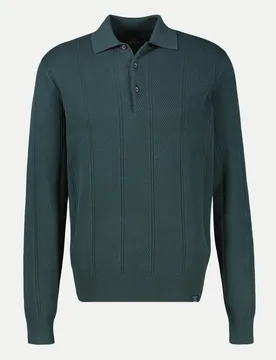 Langarm-Poloshirt in Strick-Optik Grün XL - Lerros - FashionsVida