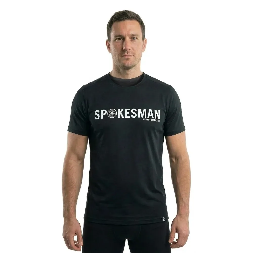 Maglietta A Maniche Corte Spokesman Black - AGU - FashionsVida