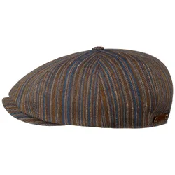 Stripe Barista 8 Panel Flat Cap by - mixed colours - Size: XL (60-61 cm)
