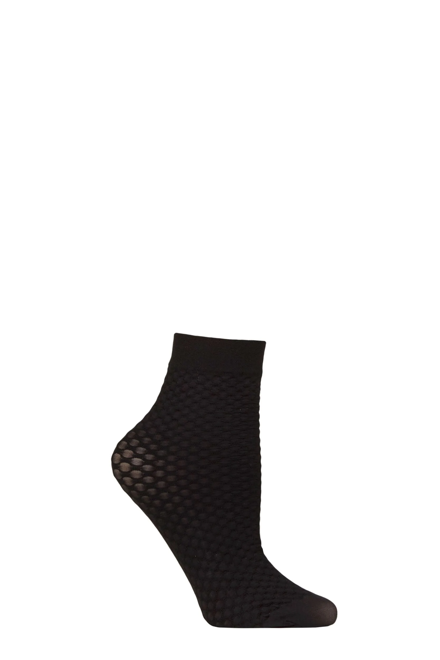 Women's 1 Pair Honeycomb Anklets Black One Size - Black - Size: One Size - Charnos - FashionsVida