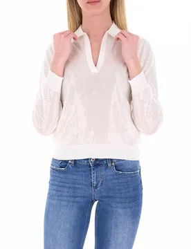 Blusa con paillettes LIU JEANS PANNA XS - Liu jo - FashionsVida
