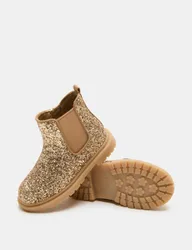 Kids' Glitter Chelsea Boots (4 Small-2 Large) Bronze Female
