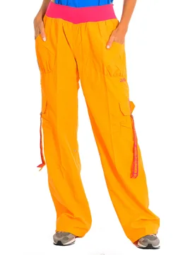 Womens Long Sports Pants Rn131301-Cb55701 Woman - Orange Nylon - Size Large - Zumba - FashionsVida
