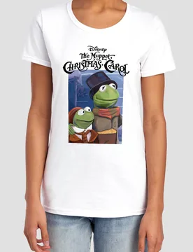 Women's The Muppets Christmas Carol Kermit T-Shirt, White Size: XL - White - Size: XL - Disney - FashionsVida