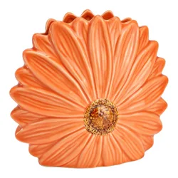 Vase in Blütenform aus Keramik Apricot