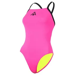 Essential Tie Back Swimsuit Bright Pink / Black FR 48 Women