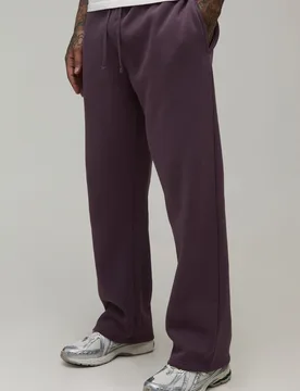Mens Tall Essential Straight Leg Jogger - Purple Cotton - Size Small - boohooMAN - FashionsVida