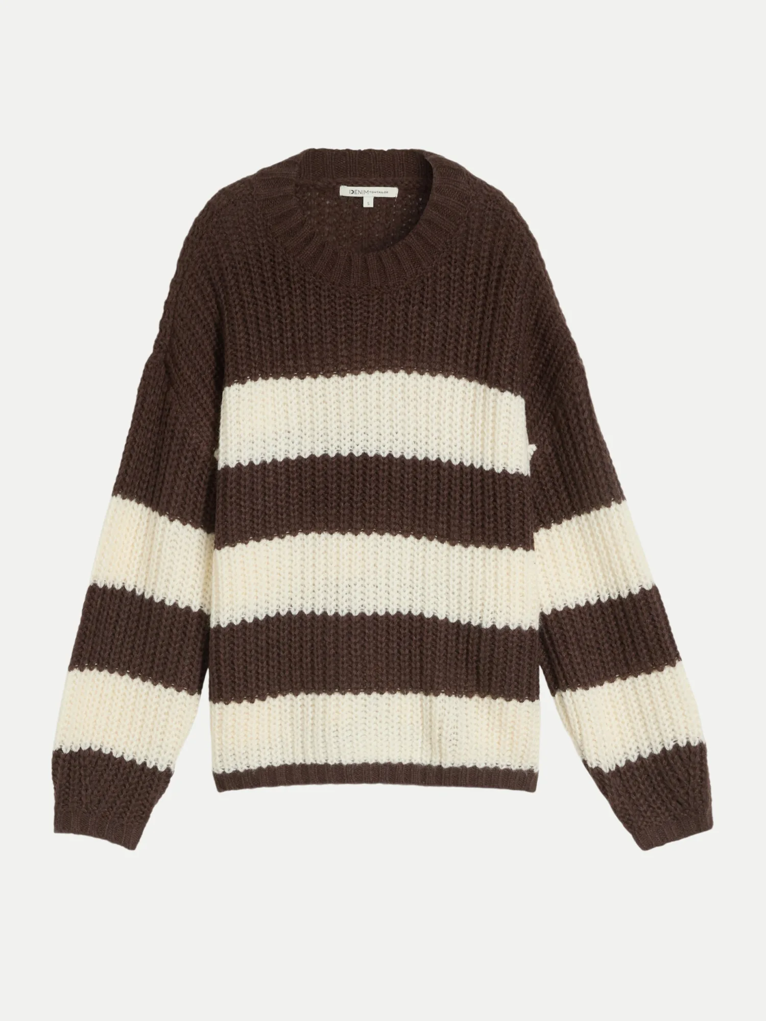 Pullover mit überschnittener Schulternaht Braun S - Tom Tailor Denim - FashionsVida