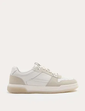 Leather Lace Up Casual Trainers White male - Autograph - FashionsVida