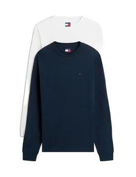 T-shirt à Manches Longues Dm0dm22148 2 Unités Ecru / Dark Night Navy L - Tommy Jeans - FashionsVida