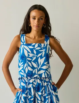 Laguna Pure Cotton Leaf Print Vest Top Blue Mix female - Regatta - FashionsVida