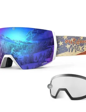 Masque De Ski Ultra White / White BlueRevo Lens+Clear Lens/CAT0 Homme - Outdoor Master - FashionsVida