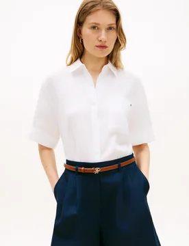 ESS LINEN SS SHIRT female - L - FashionsVida