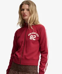 Superdry Damen Athletic Applique Trainingsjacke Red - Größe: 40