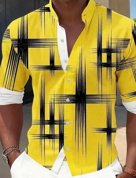 Fashionable holiday long sleeved stand up collar shirt, designer social clothing men's comfortable soft fabric printed shirt - Aliexpress - FashionsVida