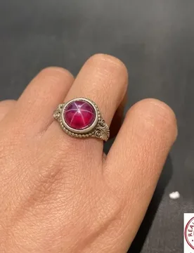 Tibetan Silver Cloisonne Ring, Inlaid Star Ruby, Retro Ethnic Style, Adjustable Open Band, Unisex Vintage Finger Jewelry - Aliexpress - FashionsVida