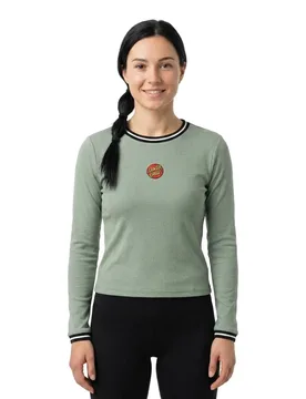 T-shirt à Manches Longues Classic Dot Emb Ringer Alpine Frost S - Santa Cruz - FashionsVida