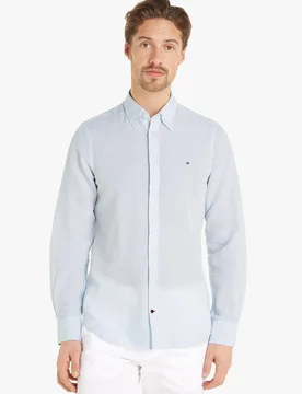 Chemise slim en coton et lin - Tommy hilfiger - FashionsVida