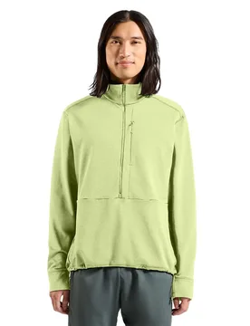 Pile Con Mezza Cerniera Grid Shadow Lime Melange L - Odlo - FashionsVida