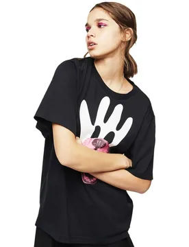 Maglietta A Maniche Corte Justina Black XS - Diesel - FashionsVida