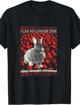 I Can No Longer Dine Rabbit Vintage Japanese T-Shirt Funny Graphic T Shirts С Принтом Rabbit Shirtings Male Мужская Shirt - Aliexpress - FashionsVida