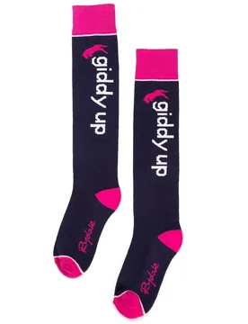 Giddy up II Womens Knee Length Socks - - Size: ONESIZE - Rydale - FashionsVida