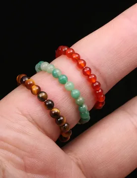 Pcs Natural Stone Beads Ring 3mm Handmade Natural Chakras Healing Finger Ring Tiger Eye Stone Opal Stretch Rings for Women Men - Aliexpress - FashionsVida