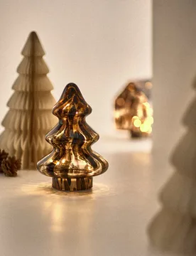 Confetti Glass Light Up Tree Decoration Brown Mix - M&S - FashionsVida