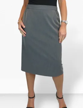 Women's Tailored Midi Pencil Skirt in Grey Size: 16 - Grey - Size: 16 - Paulo Due - FashionsVida