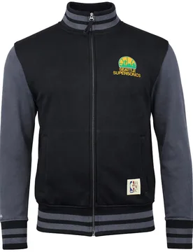 Nba Seattle Supersonics Mens Black Varsity Track Jacket - Size Medium - Mitchell & Ness - FashionsVida