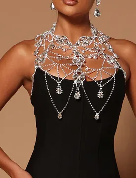 Fashionable multi-layer waterdrop tassel chest chain with exaggerated style women's rhinestone body chain - Aliexpress - FashionsVida
