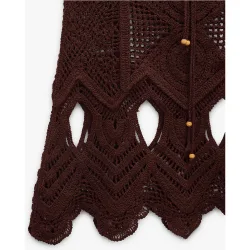 Falda larga 100% algodón de punto de crochet