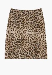 Sadie Flare Safari Print Mini Skirt In Brown - 6