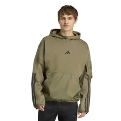 Felpa Con Cappuccio City Tech Utility Fleece Olive Strata XL