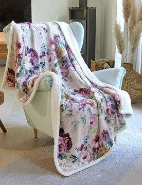 Sherpa-Flanelldecke "Blumen" Eldo - Eldo - FashionsVida