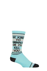 Pair Be Kind to Animals or I'll Kill You Cotton Socks Multi One Size - Multi Coloured - Size: One Size