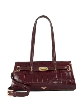 Leather Baguette Bag Burgundy female - Dune london - FashionsVida