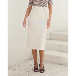 Falda midi talle alto de mujer