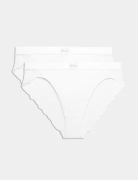 Pack Juni Cotton Rib Brazilian Knickers White female - B by Boutique - FashionsVida