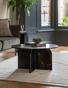 Amalfi Marble Coffee Table Black - Gallery Direct - FashionsVida