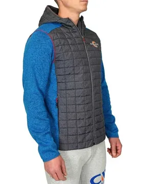 Logo Full Zip Sweatshirt Black / Blue XL Men - Colmic - FashionsVida