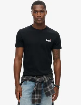 Superdry Herren Essential T-shirt mit Stickerei Schwarz - Größe: S - 29.99 - FashionsVida
