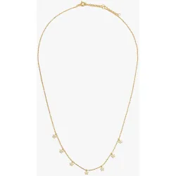 Collar de plata de ley con baño de oro de 18 k corto con detalles de estrellas