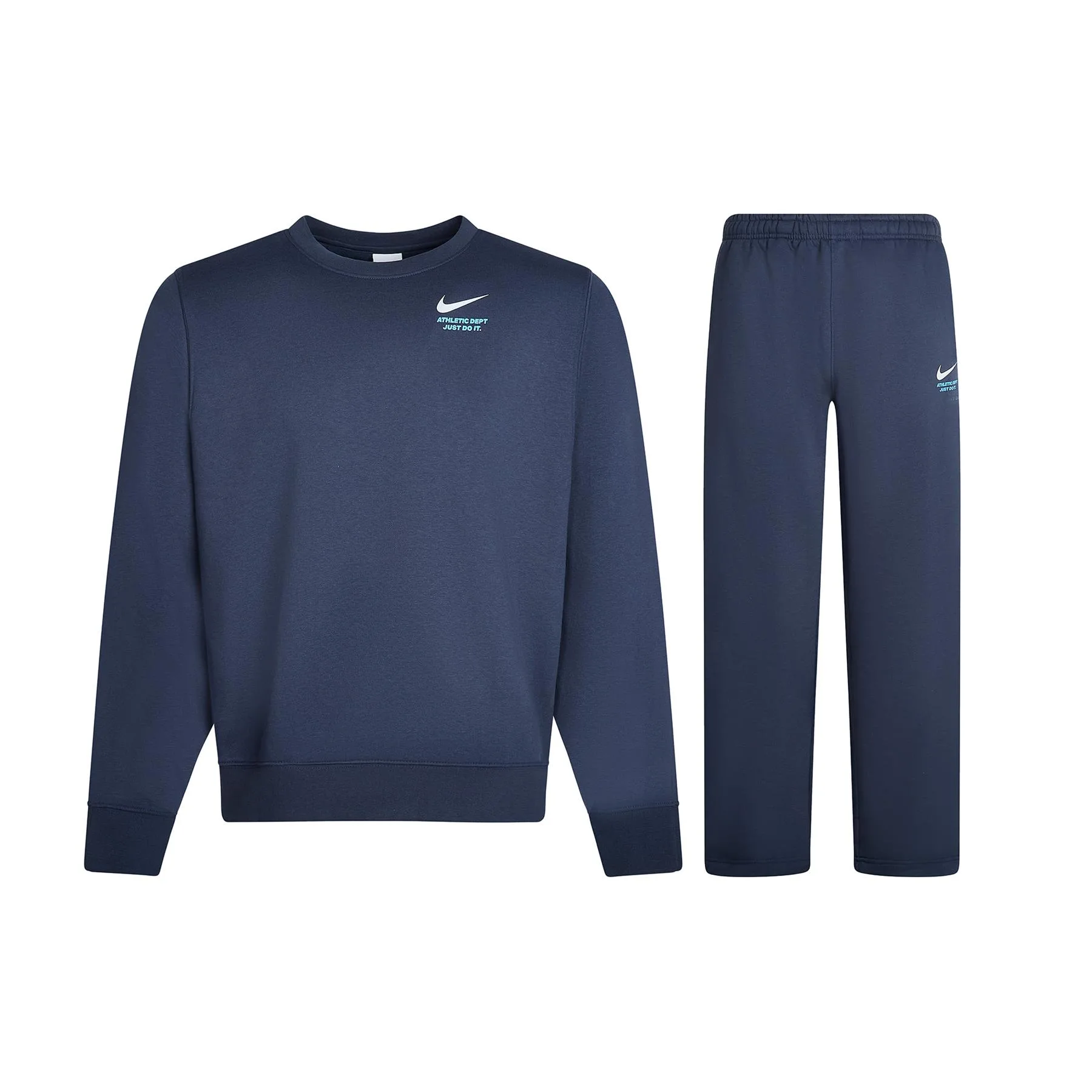 Mens Athletic Crew Neck Tracksuit Set Blue - Nike - FashionsVida