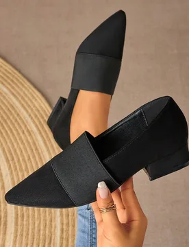 Zapatos planos para mujer de otoño/invierno, elegantes y de moda para ir al trabajo, de unicolor, estilo casual para exteriores, de poliéster con pa - Shein - FashionsVida
