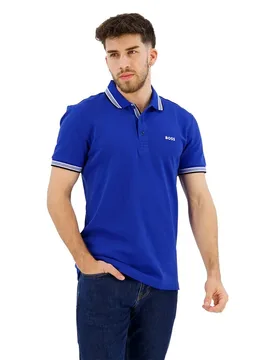 Polo A Maniche Corte Paddy 1021663 Green Medium Blue 2XL - BOSS - FashionsVida