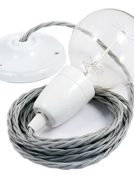 Cables Suspension Luminaire Tm02 1 M Silver / White One Size - Creative - FashionsVida