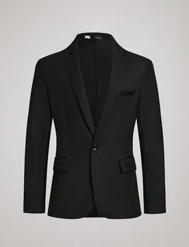 Blazer de manga larga de poliéster negro liso para hombre, con bolsillo, para verano/primavera/otoño, chaqueta deportiva, ligera, transpirable, fres - Shein - FashionsVida